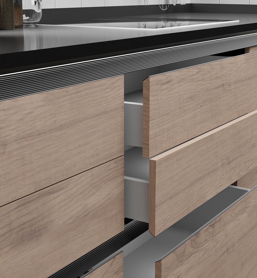 Perfil Gola Negro en cocina